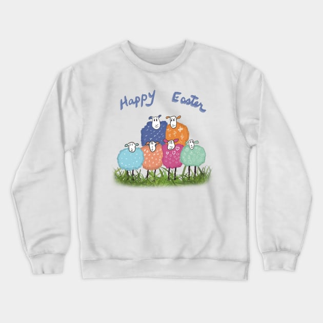 Easter Sheep! Crewneck Sweatshirt by designs-by-ann